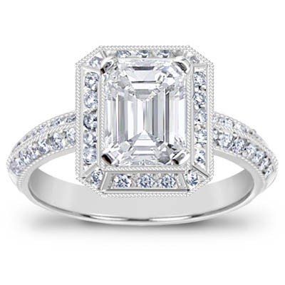 Emerald Cut Diamond Solitaire Ring ( Diamond Rings )